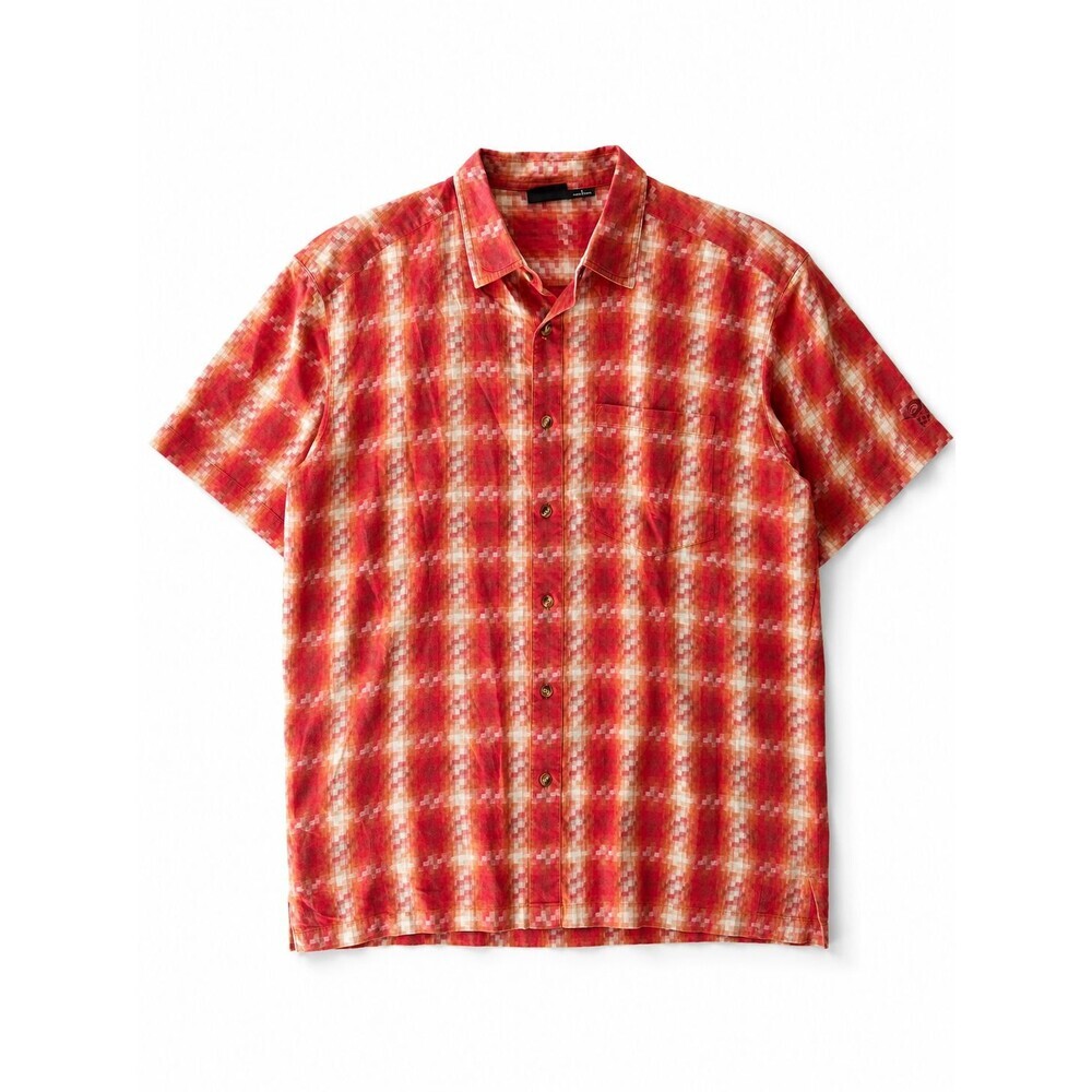 Mountain Hardwear Men's Shirt Size Large Short Sleeve Button Down Print Cotton